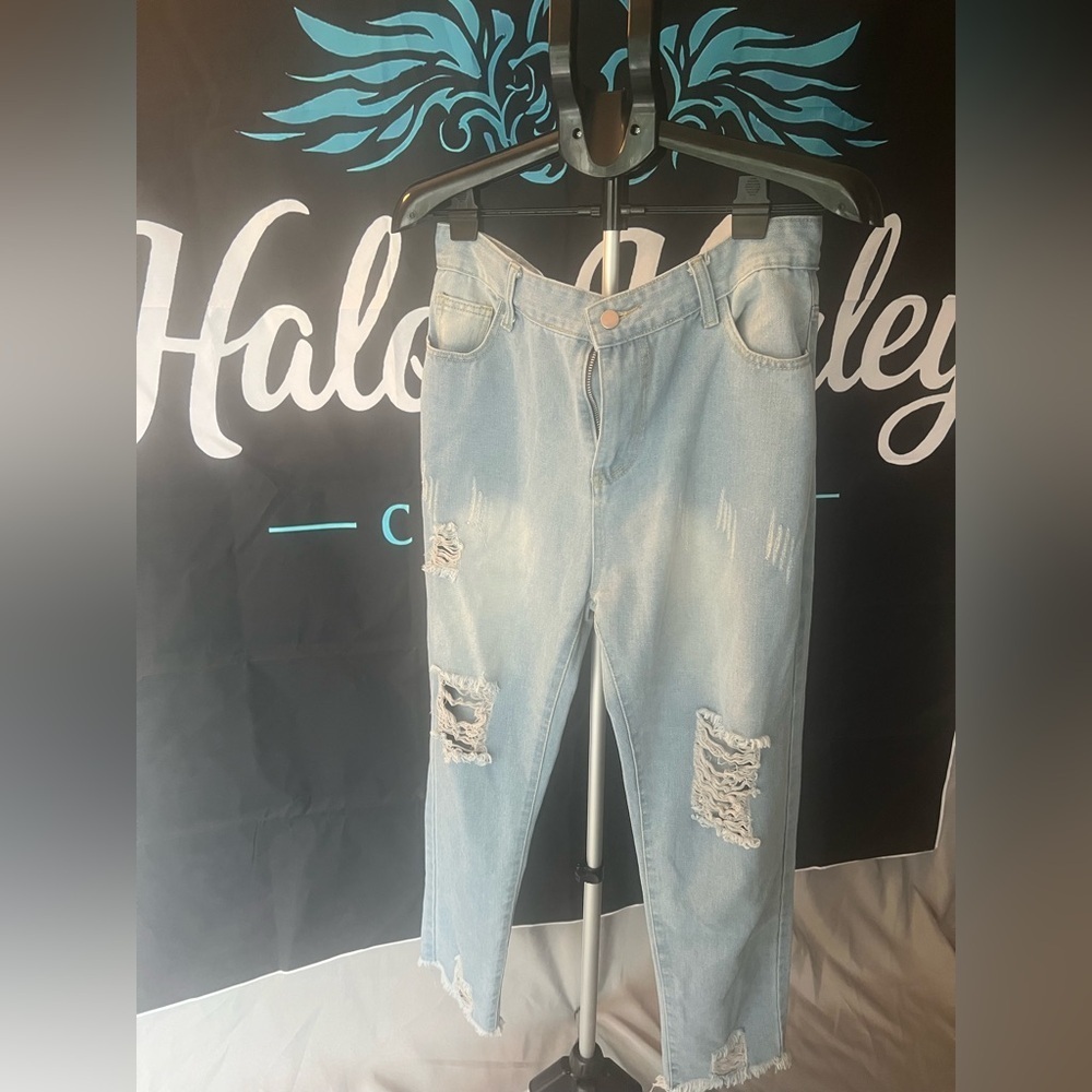 NWOT Distressed Light Blue Jeans